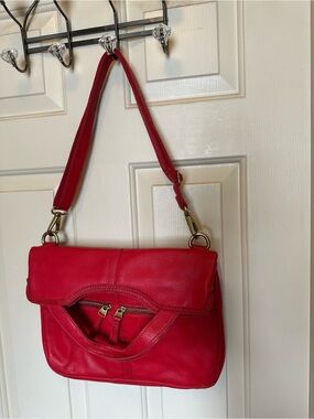 Fossil Red Erin Leather Crossbody Shoulder Bag
